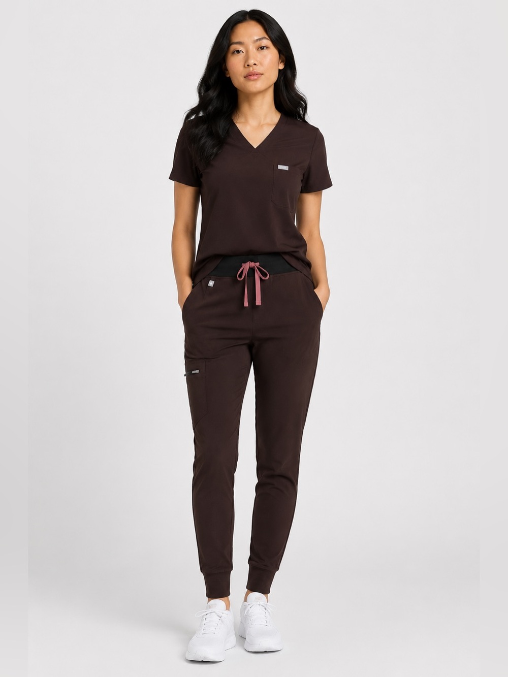 Limited Edition FIGS Zamora Jogger Scrub Pants – Espresso/Mineral Mauve – M
